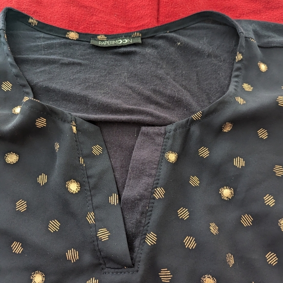 Papermoon navy and gold blouse - Picture 3 of 3